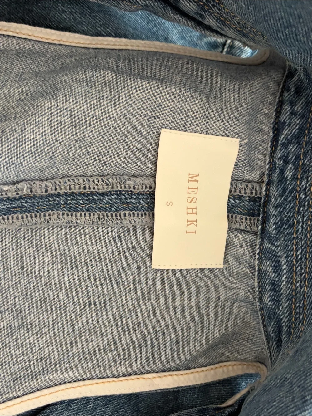 Meshki Light Blue Denim Vest & Pleated Skirt Set
